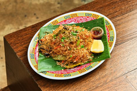 Filipino pancit, or stir-fried noodles, are a favorite.