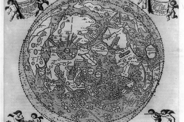 A 17th-century map of the moon.
