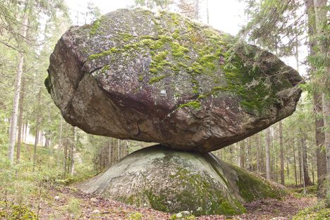 Kummakivi (Finnish for "strange rock") was deposited by a glacier.