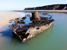 Passages shipwreck on Jurby Beach.