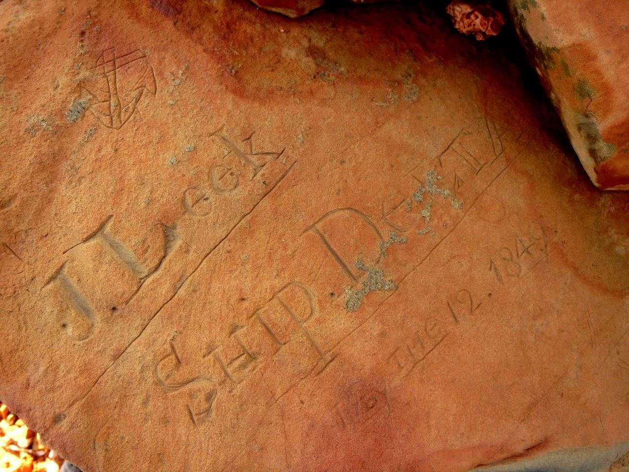 Inscriptions made by the crew of the <em>Delta</em>.