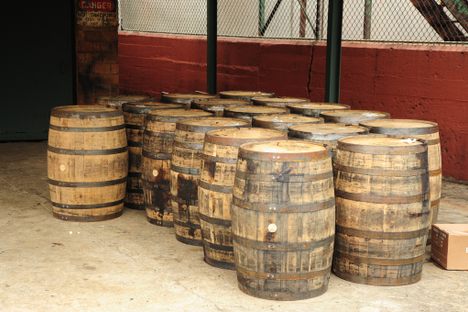 Barrels at the Buffalo Trace Bourbon Distillery