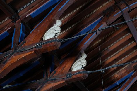 Wooden Squirrels of Mount Royal Chalet.