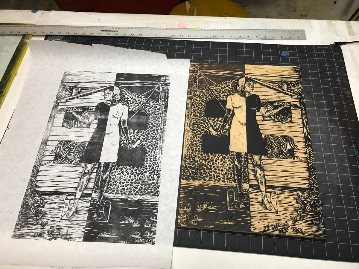 In these prints by Elisa Dore, what’s white on one side is black on the other.