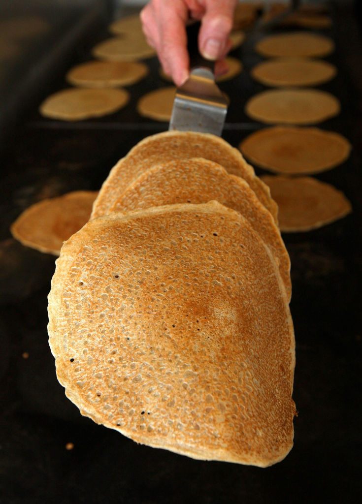 Oatcakes fresh off the griddle.