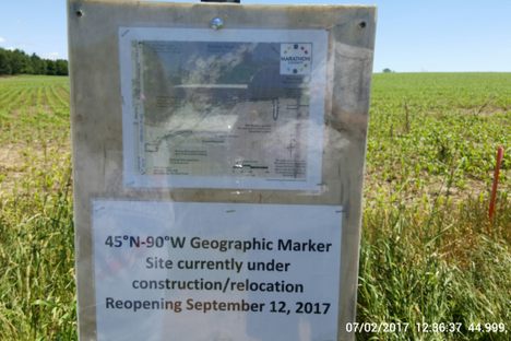 The sign that is currently up for the marker.