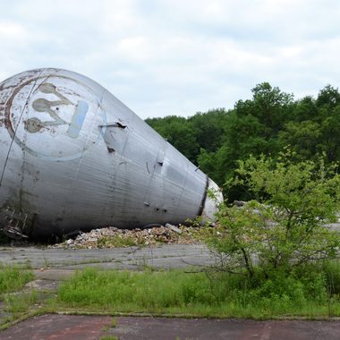 Remains of the atom smasher.