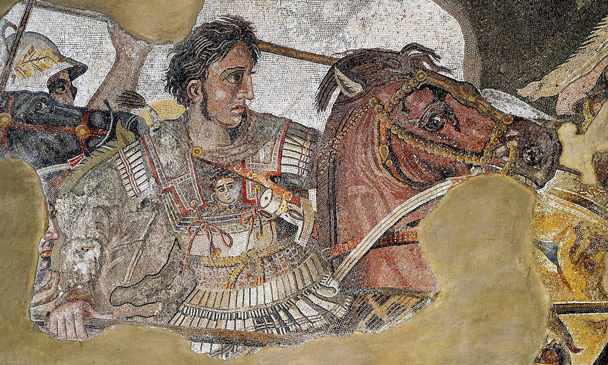 Alexander the Great, in battle with Darius III.