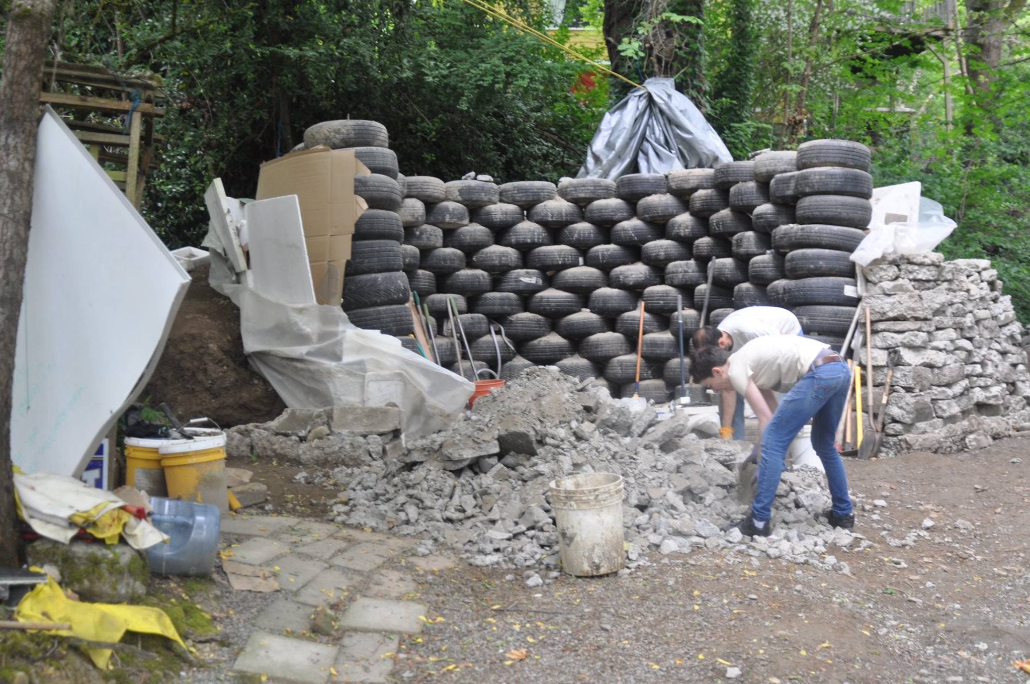 Each tire weighed about two to three hundred pounds.