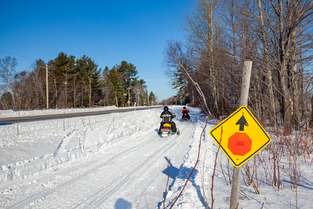 Snowmobiling is a popular winter pastime in Michigan's Upper Peninsula, which has more than 3,000 miles of groomed snowmobile trails.