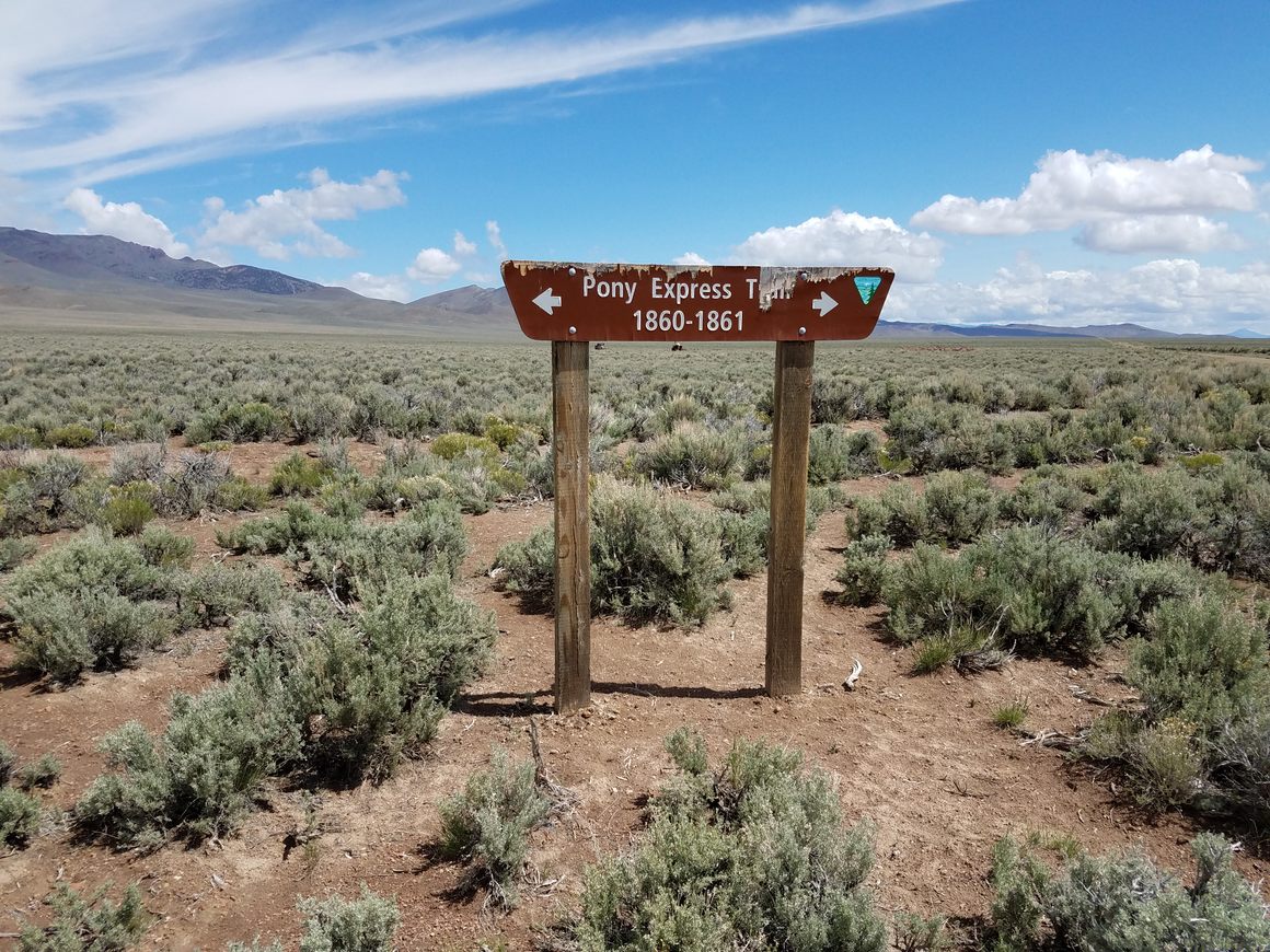 At the intersection with the old Pony Express trail.