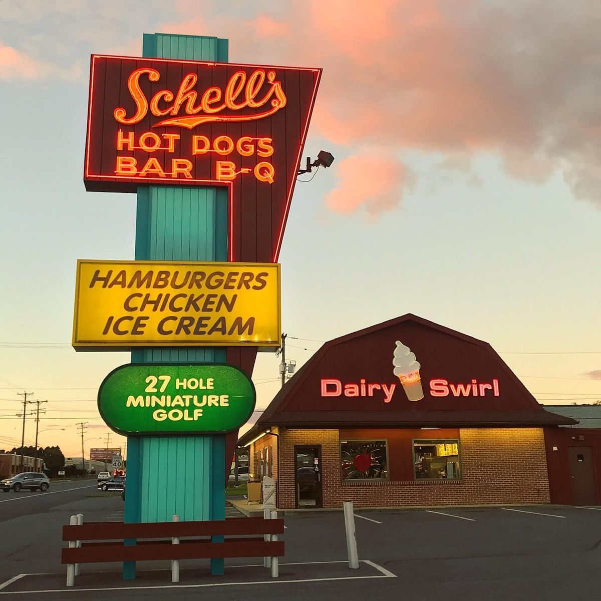 A restaurant and dairy bar, Schell's has been serving up burgers and ice cream in Temple, Pennsylvania, since 1952.