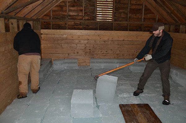 The camp has two icehouses, which it packs every year. 