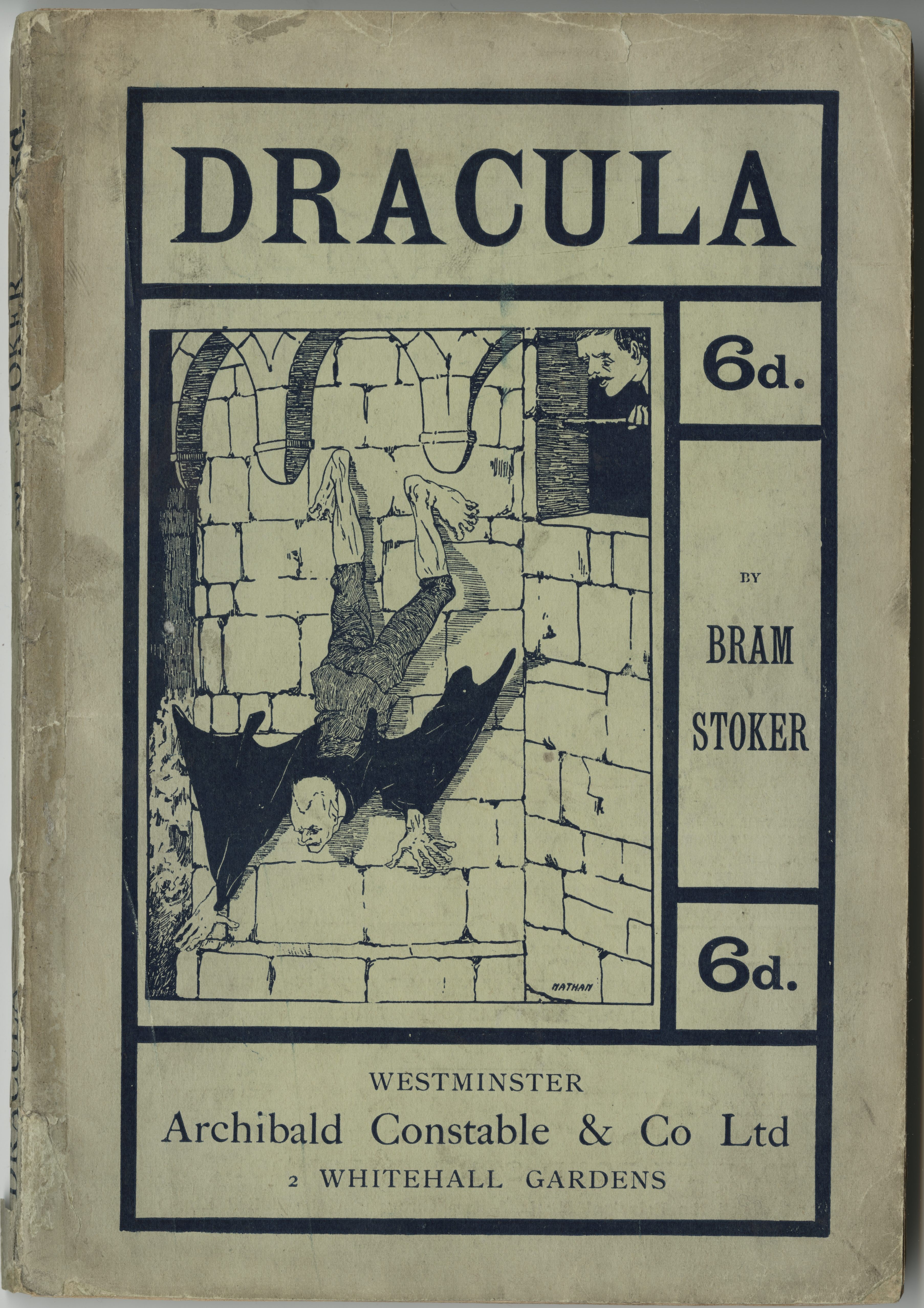 The cover of the first paperback edition of <em>Dracula</em>, published in 1901, from the Rosenbach's collection.