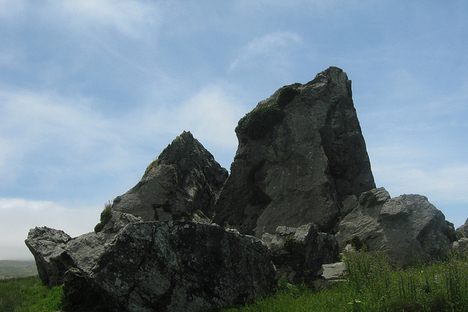 These rocks were rubbed smooth by mammoths.
