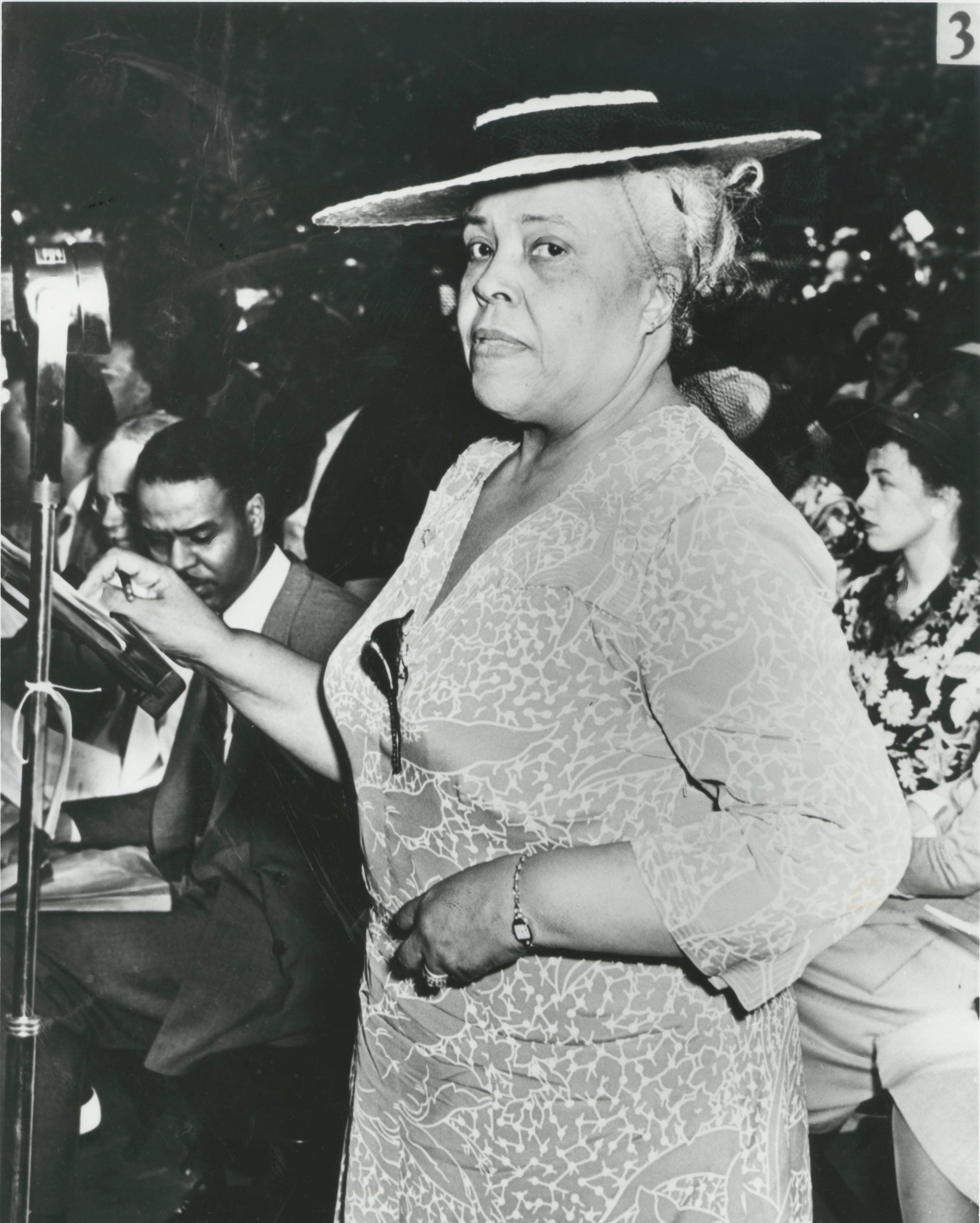 Daisy Lampkin speaking at an NAACP meeting in the 1940s.