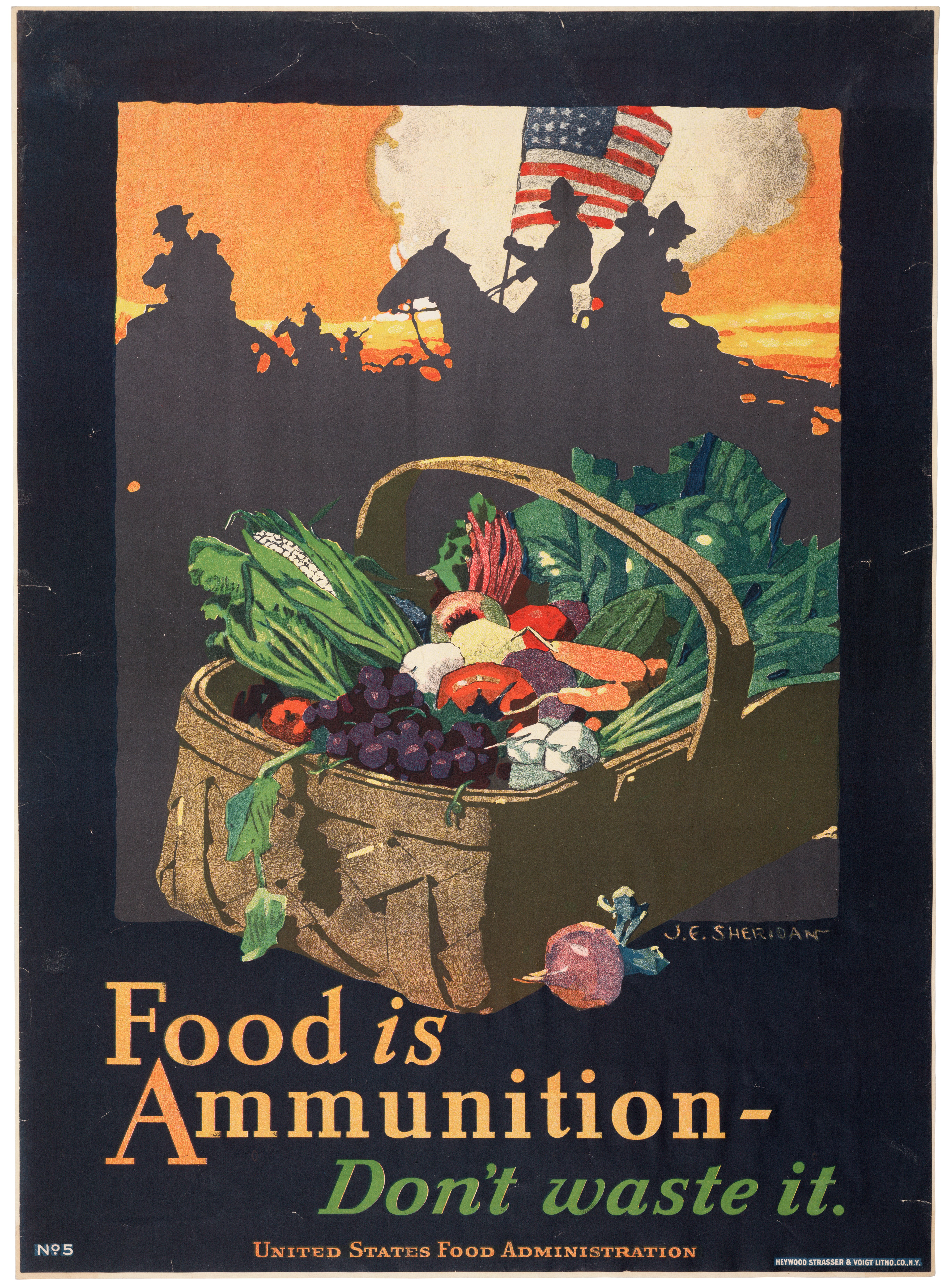 Posters from the U.S. Food Administration treated food like a valued war resource.