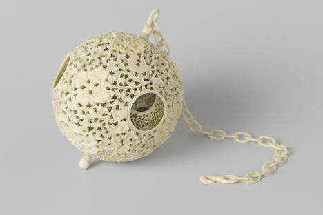 This 18th-century ivory ball contains eight smaller spheres.