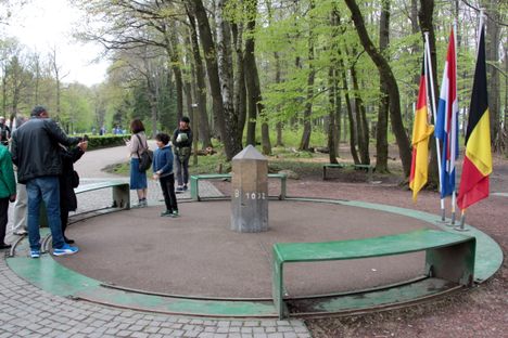 The Three-Country Point with the border post dating back to 1926.