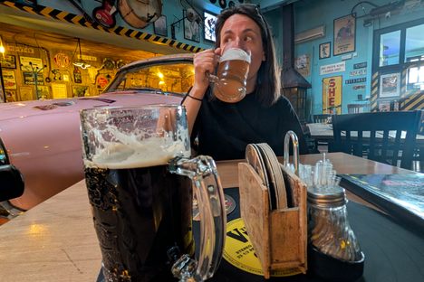 Beer from the hotel's own on-site brewery.