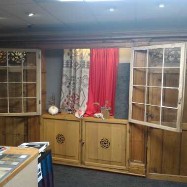 An old 17th-century closet that used to be the barrier between the shop and living area.