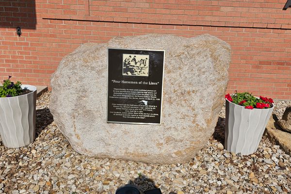 The “Four Horsemen of the Lines” historical marker.