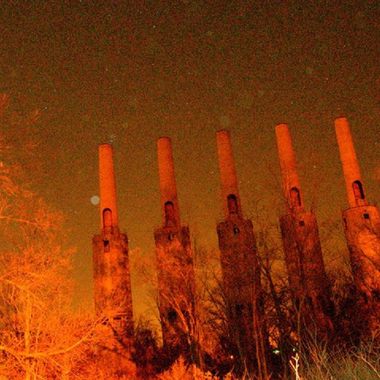 Chimneys at night