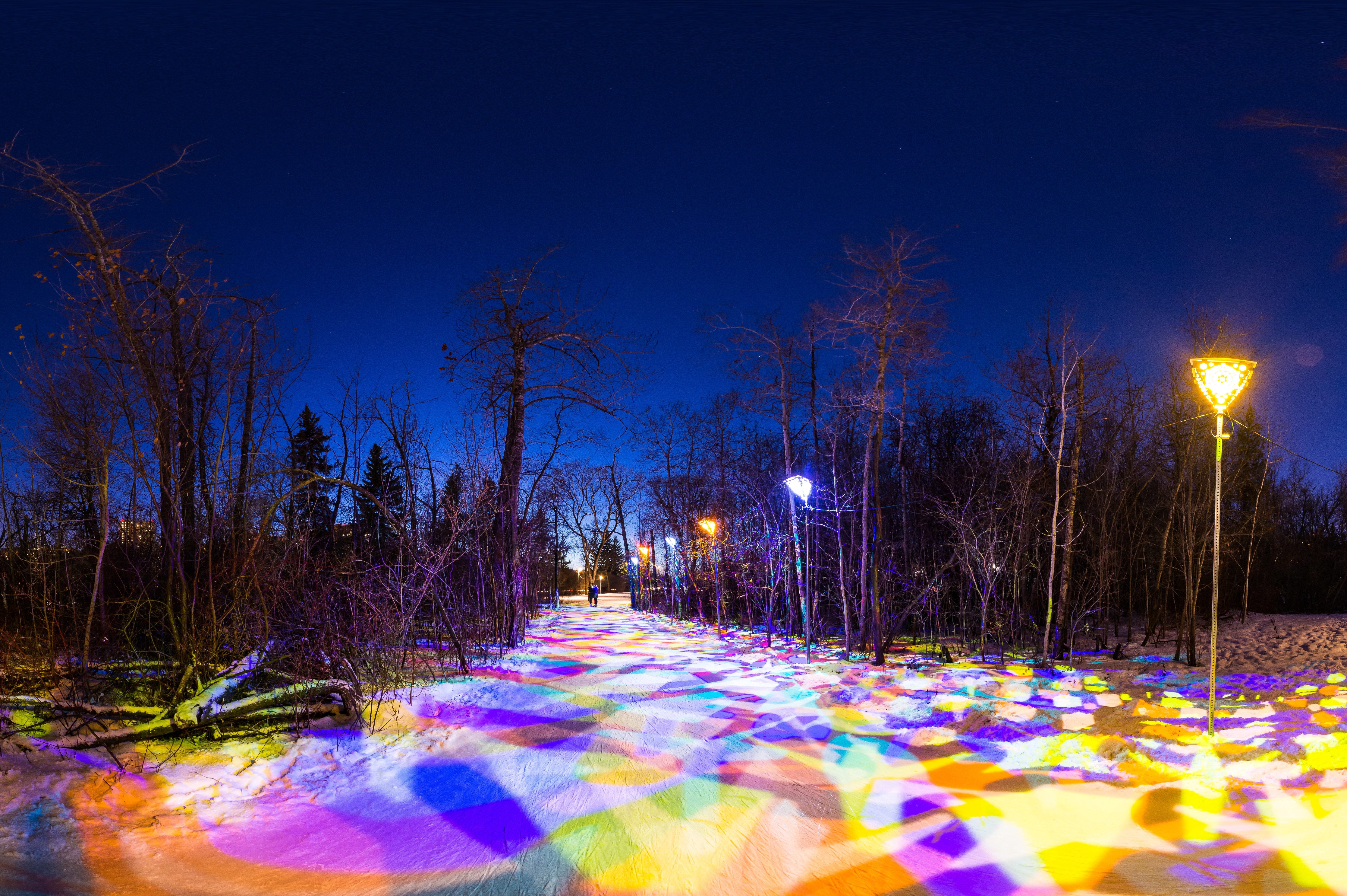 The track is open long into the night.
