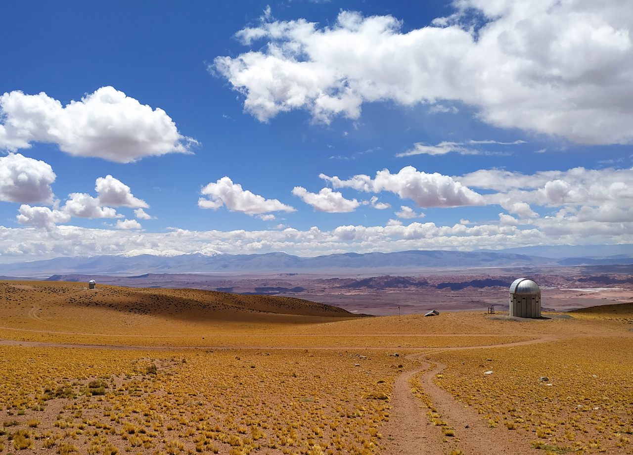 The snow-capped Andes, on the far western horizon, seen from the remote Centro Astronómico Macón site in Argentina.