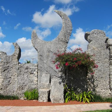 Several crescent moons in limestone. 