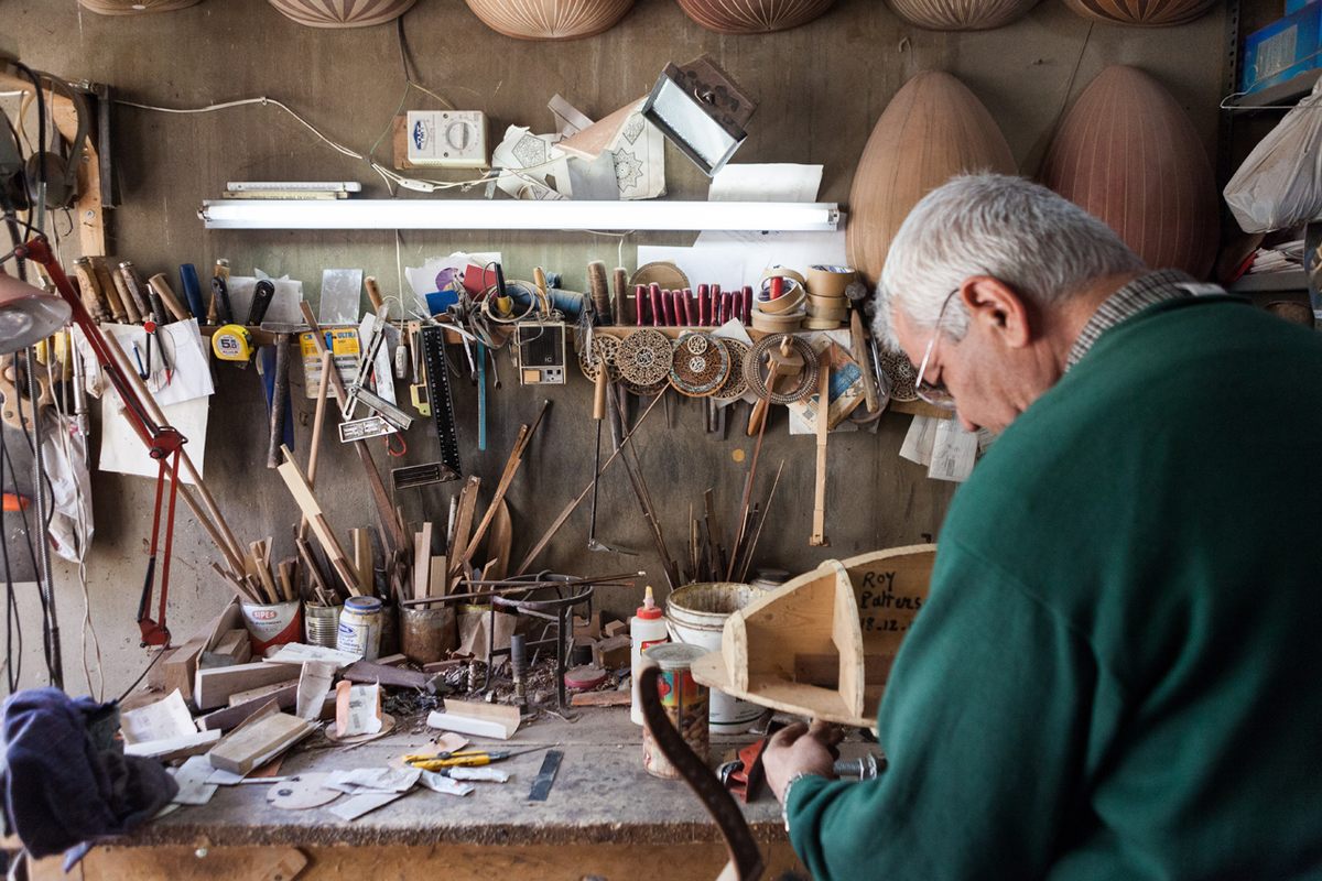 Ghadban gives each instrument a name, sometimes written in decorative calligraphy. He is working on one oud called “The echo of the spirit.”