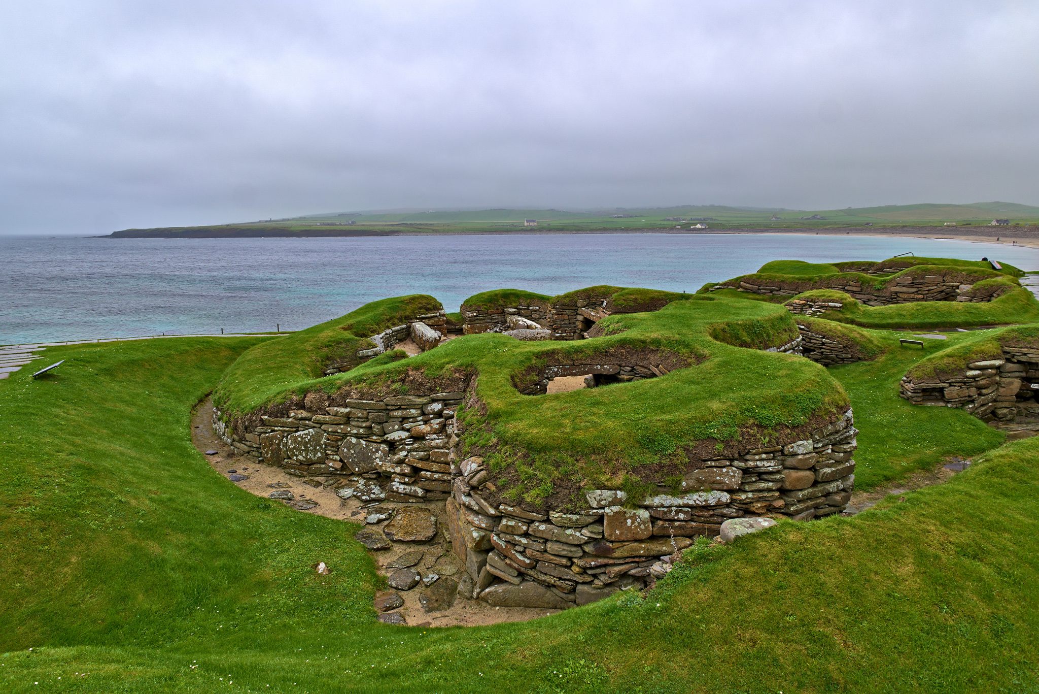 Skara Brae, pictured in 2015, was revealed by storms in 1850.