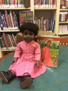 Addie, one of the American Girl Dolls in the NYPL's circulating collection.