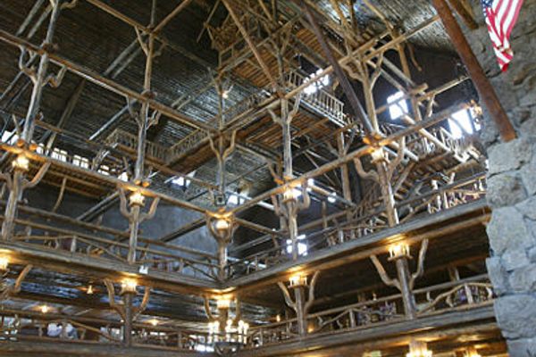 The interior of the Yellowstone Inn showing the Crow's Nest.