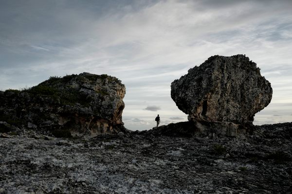 The Giant Rocks of Eleuthera. On the left is "The Bull" and on the right is "The Cow."