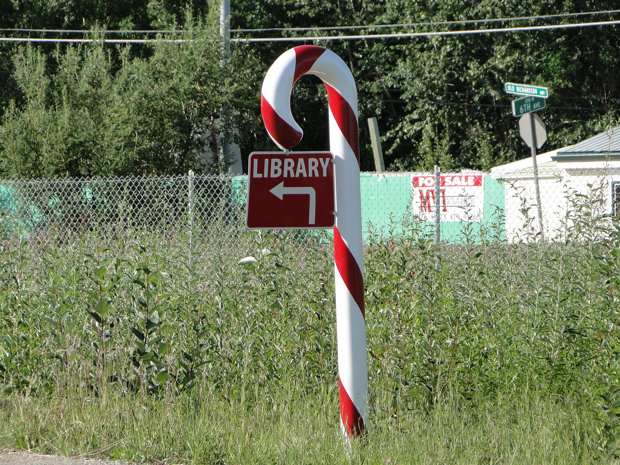 Signage in Santa's home town: North Pole, Alaska.