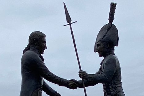 Lewis and Clark with the Ohio River