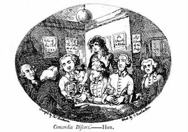 Title page illustration from 1788 edition of "The Country Book-Club," by Charles Shillito.