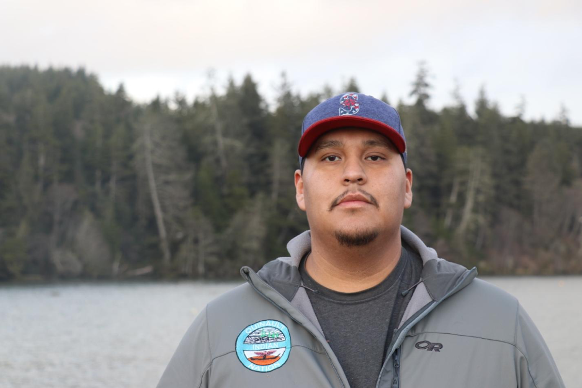 The land allotted to Franklin Pope Jr.'s grandfather, located where the Quinault River meets the ocean, has been closed off due to sea level rise, which is another strain on the Nation's fishermen.