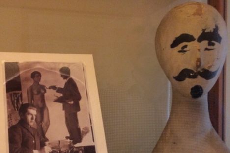 Hat stand with moustache. 