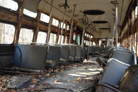 Inside the trolley