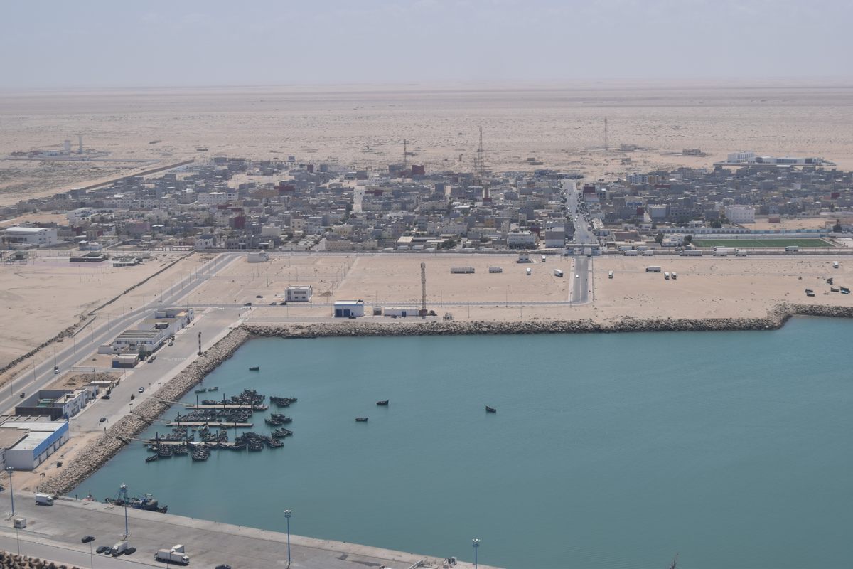 Tarfaya, here seen from above, is a small fishing town in southwestern Morocco on the Atlantic coast.