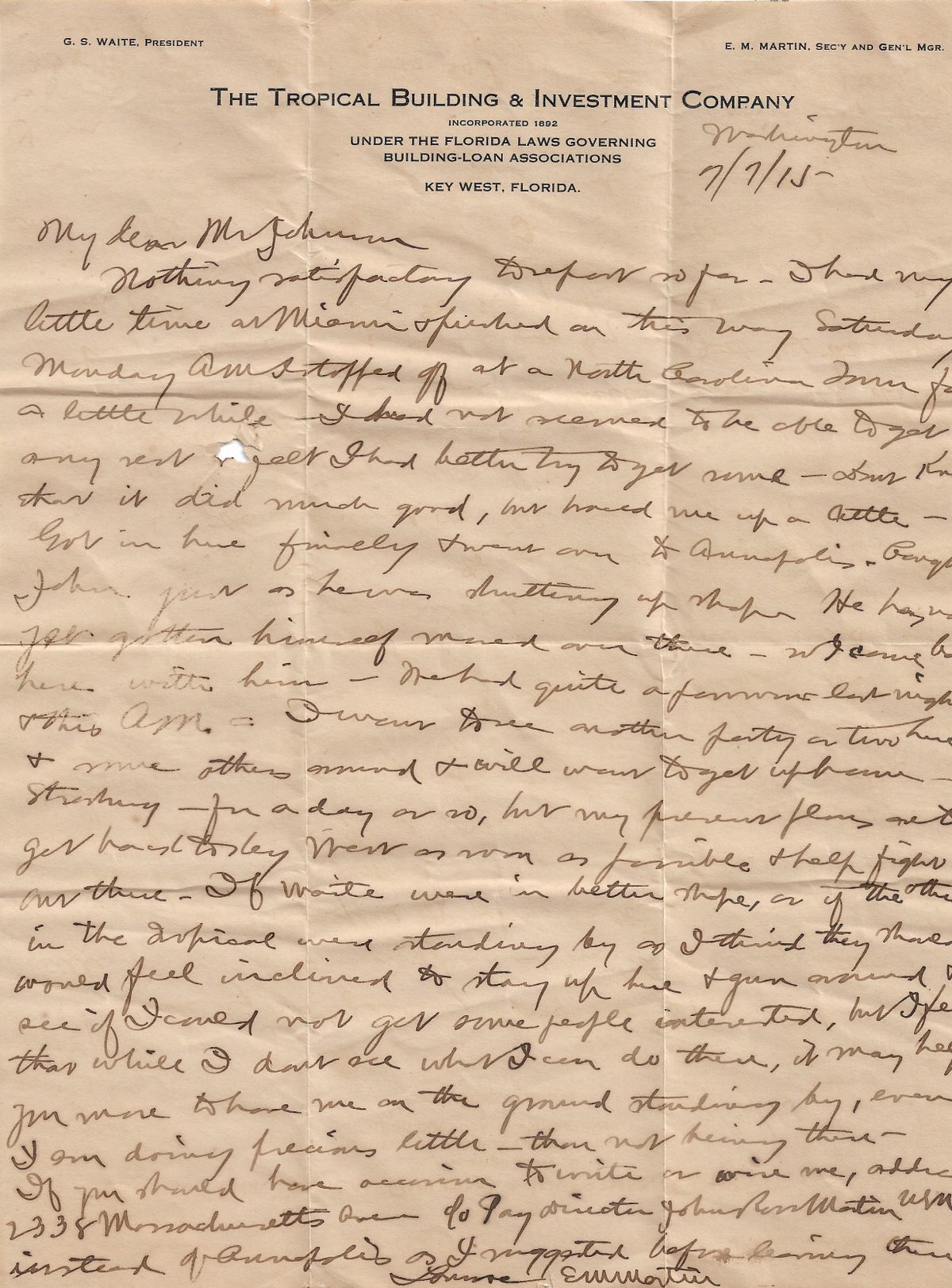 The last letter from Martin is dated a couple weeks before his disappearance.