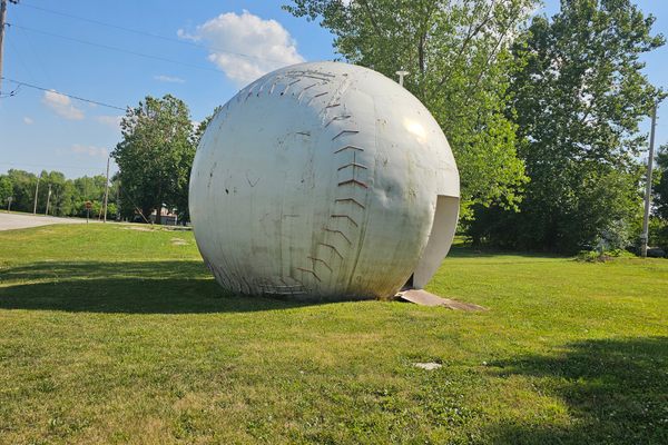 The World’s Largest Baseball, located in Muscotah, Kansas.