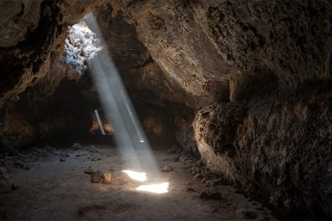 Inside the lava tube.