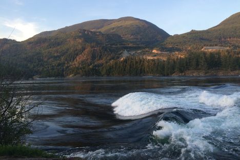 Skookumchuck Narrows, with rapids as seen from Roland Point.