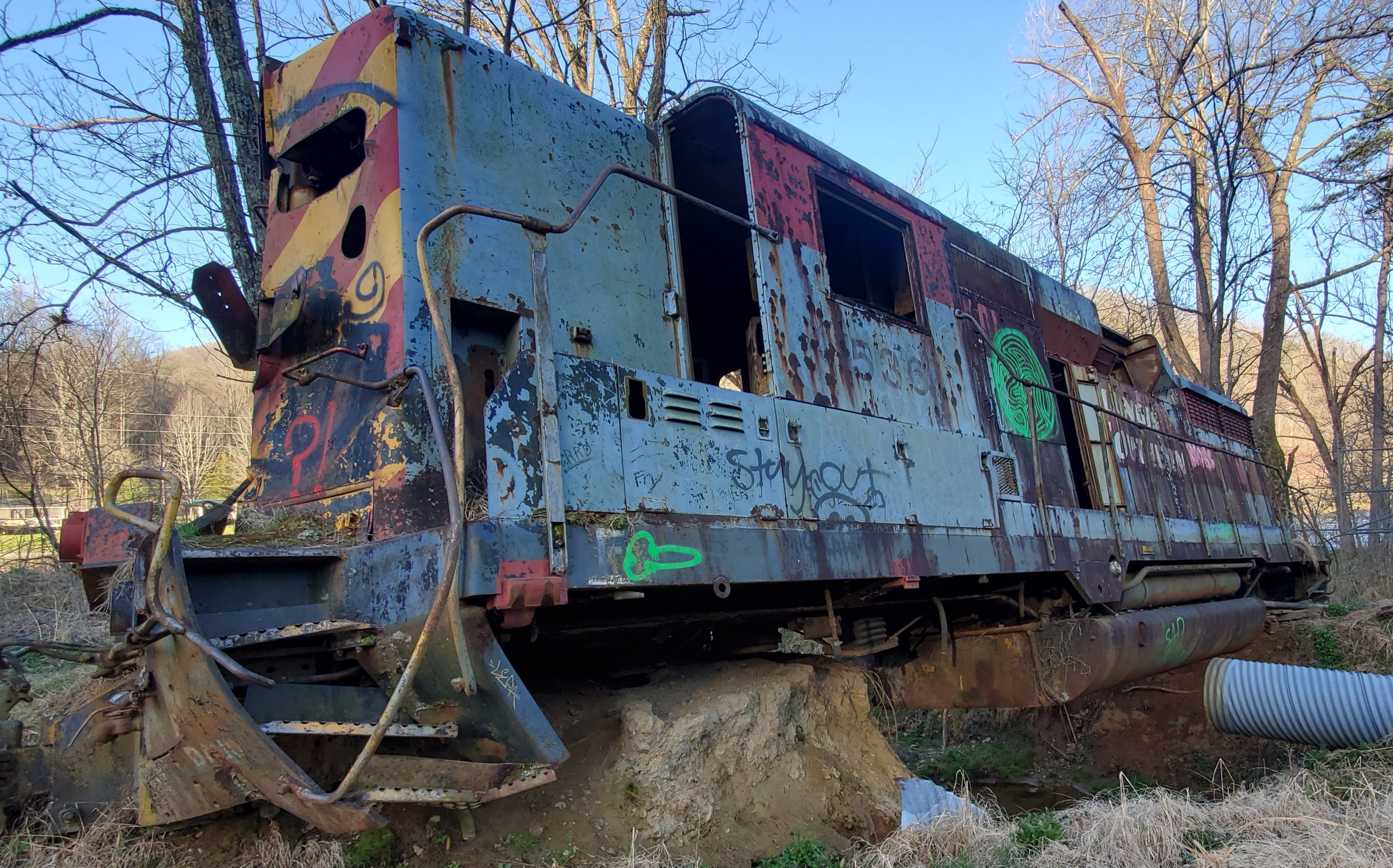 sunken train wreck