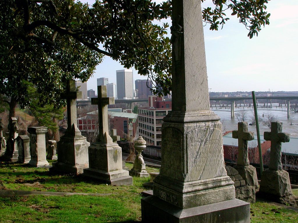 Hollywood Cemetery overlooking the river
