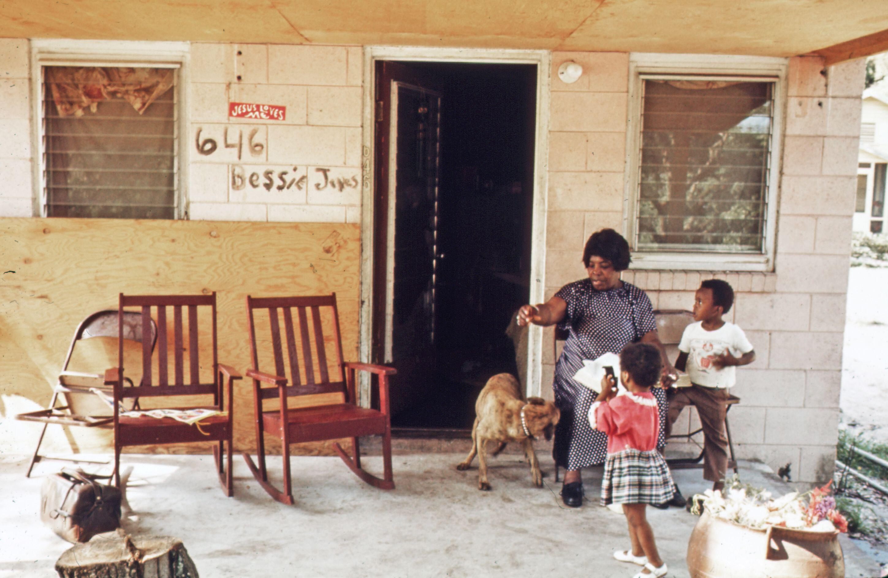 Bessie Jones, pictured here with two great-grandchildren in 1973, died in 1984, but her legacy can still be heard in classrooms across the country.