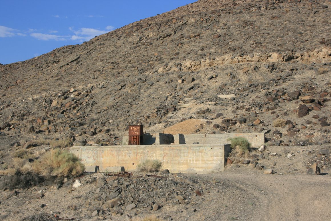 Tungsten mill ruins near Sand Mountain.